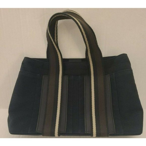 Vintage HERMES Black Canvas Troca Horizontal PM Tote Bag - Picture 1 of 8